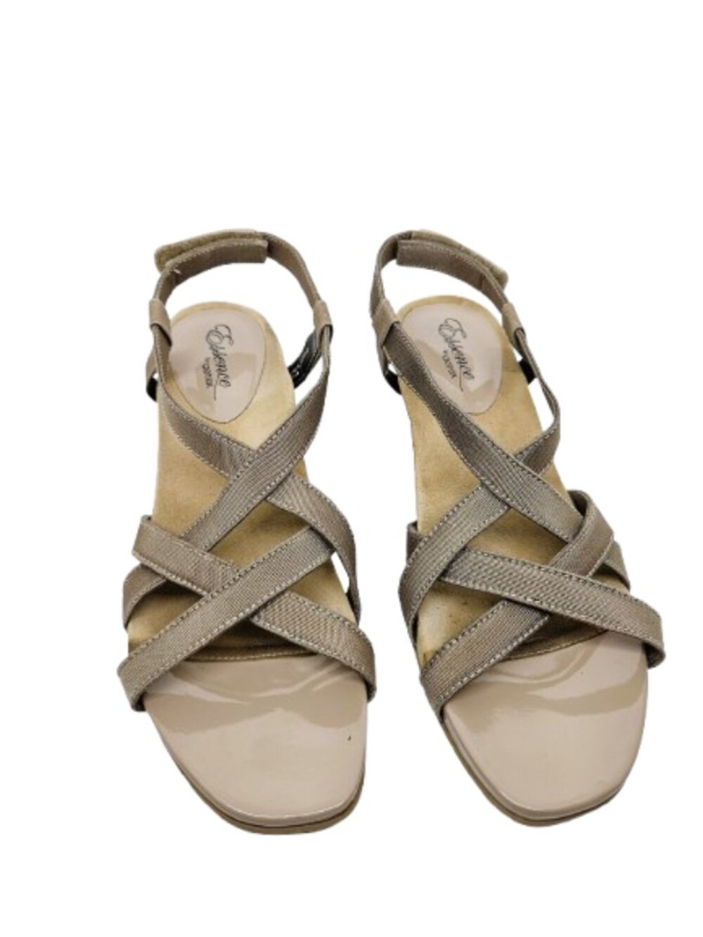 Aetrex Women’s Ashley Nude/Taupe Multi Strap Heel Comfort Sandals-Size US 7.5M